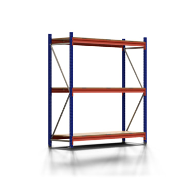 Weitspannregal EMMA - 2.000 x 1.850 x 600 mm (HxBxT) - Feldlast 7.500 kg - Holzböden - Schwerlastregal Weitspannregal EMMA - 2.000 x 1.850 x 600 mm (HxBxT) - Feldlast 7.500 kg - Holzböden - Schwerlastregal