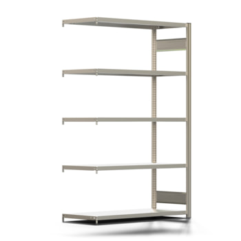 Fachbodenregal mit Tiefenriegel - 150 kg - 2.000 x 1.285 x 500 mm (HxBxT) - Anbauregal - 5 Böden - verzinkt - Lagerregal - Steckregal - BERT Fachbodenregal mit Tiefenriegel - 150 kg - 2.000 x 1.285 x 500 mm (HxBxT) - Anbauregal - 5 Böden - verzinkt - Lagerregal - Steckregal - BERT