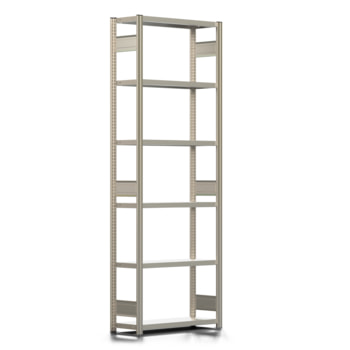 Fachbodenregal mit Tiefenriegel - 150 kg - 2.500 x 875 x 300 mm (HxBxT) - Grundregal - 6 Böden - verzinkt - Lagerregal - Steckregal - BERT Fachbodenregal mit Tiefenriegel - 150 kg - 2.500 x 875 x 300 mm (HxBxT) - Grundregal - 6 Böden - verzinkt - Lagerregal - Steckregal - BERT