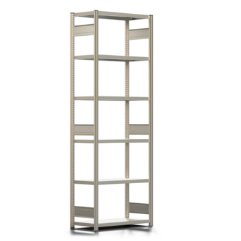 Fachbodenregal mit Tiefenriegel - 150 kg - 2.500 x 875 x 400 mm (HxBxT) - Grundregal - 6 Böden - verzinkt - Lagerregal - Steckregal - BERT Fachbodenregal mit Tiefenriegel - 150 kg - 2.500 x 875 x 400 mm (HxBxT) - Grundregal - 6 Böden - verzinkt - Lagerregal - Steckregal - BERT
