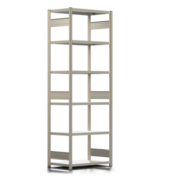 Fachbodenregal mit Tiefenriegel - 150 kg - 2.500 x 875 x 500 mm (HxBxT) - Grundregal - 6 Böden - verzinkt - Lagerregal - Steckregal - BERT Fachbodenregal mit Tiefenriegel - 150 kg - 2.500 x 875 x 500 mm (HxBxT) - Grundregal - 6 Böden - verzinkt - Lagerregal - Steckregal - BERT