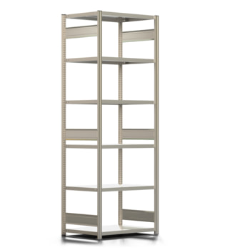 Fachbodenregal mit Tiefenriegel - 150 kg - 2.500 x 875 x 600 mm (HxBxT) - Grundregal - 6 Böden - verzinkt - Lagerregal - Steckregal - BERT Fachbodenregal mit Tiefenriegel - 150 kg - 2.500 x 875 x 600 mm (HxBxT) - Grundregal - 6 Böden - verzinkt - Lagerregal - Steckregal - BERT