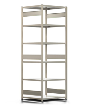 Fachbodenregal mit Tiefenriegel - 150 kg - 2.500 x 875 x 800 mm (HxBxT) - Grundregal - 6 Böden - verzinkt - Lagerregal - Steckregal - BERT Fachbodenregal mit Tiefenriegel - 150 kg - 2.500 x 875 x 800 mm (HxBxT) - Grundregal - 6 Böden - verzinkt - Lagerregal - Steckregal - BERT