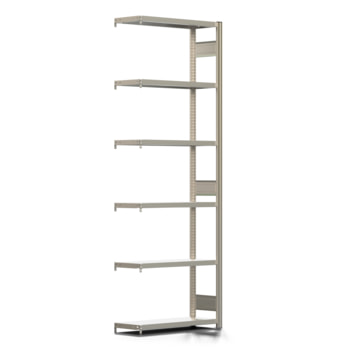 Fachbodenregal mit Tiefenriegel - 150 kg - 2.500 x 875 x 300 mm (HxBxT) - Anbauregal - 6 Böden - verzinkt - Lagerregal - Steckregal - BERT Fachbodenregal mit Tiefenriegel - 150 kg - 2.500 x 875 x 300 mm (HxBxT) - Anbauregal - 6 Böden - verzinkt - Lagerregal - Steckregal - BERT