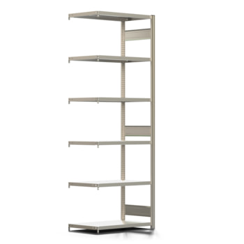 Fachbodenregal mit Tiefenriegel - 150 kg - 2.500 x 875 x 500 mm (HxBxT) - Anbauregal - 6 Böden - verzinkt - Lagerregal - Steckregal - BERT Fachbodenregal mit Tiefenriegel - 150 kg - 2.500 x 875 x 500 mm (HxBxT) - Anbauregal - 6 Böden - verzinkt - Lagerregal - Steckregal - BERT