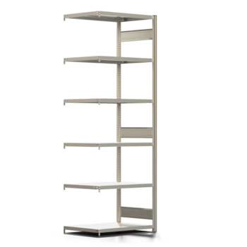 Fachbodenregal mit Tiefenriegel - 150 kg - 2.500 x 875 x 600 mm (HxBxT) - Anbauregal - 6 Böden - verzinkt - Lagerregal - Steckregal - BERT Fachbodenregal mit Tiefenriegel - 150 kg - 2.500 x 875 x 600 mm (HxBxT) - Anbauregal - 6 Böden - verzinkt - Lagerregal - Steckregal - BERT
