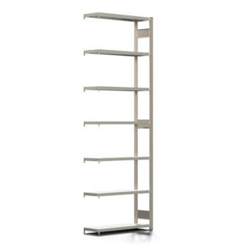 Fachbodenregal mit Tiefenriegel - 150 kg - 3.000 x 1.005 x 300 mm (HxBxT) - Anbauregal - 7 Böden - verzinkt - Lagerregal - Steckregal - BERT Fachbodenregal mit Tiefenriegel - 150 kg - 3.000 x 1.005 x 300 mm (HxBxT) - Anbauregal - 7 Böden - verzinkt - Lagerregal - Steckregal - BERT