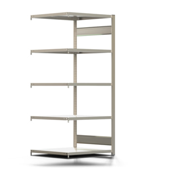 Fachbodenregal mit Tiefenriegel - 250 kg - 2.000 x 875 x 800 mm (HxBxT) - Anbauregal - Längenriegel - 5 Böden - Steckregal BERT Fachbodenregal mit Tiefenriegel - 250 kg - 2.000 x 875 x 800 mm (HxBxT) - Anbauregal - Längenriegel - 5 Böden - Steckregal BERT