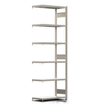 Fachbodenregal mit Tiefenriegel - 250 kg - 2.500 x 875 x 400 mm (HxBxT) - Anbauregal - Längenriegel - 6 Böden - Steckregal BERT Fachbodenregal mit Tiefenriegel - 250 kg - 2.500 x 875 x 400 mm (HxBxT) - Anbauregal - Längenriegel - 6 Böden - Steckregal BERT