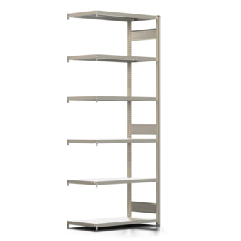 Fachbodenregal mit Tiefenriegel - 250 kg - 2.500 x 1.005 x 500 mm (HxBxT) - Anbauregal - Längenriegel - 6 Böden - Steckregal BERT Fachbodenregal mit Tiefenriegel - 250 kg - 2.500 x 1.005 x 500 mm (HxBxT) - Anbauregal - Längenriegel - 6 Böden - Steckregal BERT