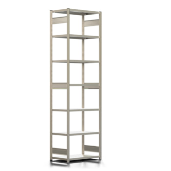 Fachbodenregal mit Tiefenriegel - 250 kg - 3.000 x 875 x 500 mm (HxBxT) - Grundregal - Längenriegel - 7 Böden - Steckregal BERT Fachbodenregal mit Tiefenriegel - 250 kg - 3.000 x 875 x 500 mm (HxBxT) - Grundregal - Längenriegel - 7 Böden - Steckregal BERT