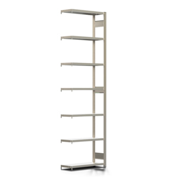 Fachbodenregal mit Tiefenriegel - 250 kg - 3.000 x 875 x 300 mm (HxBxT) - Anbauregal - Längenriegel - 7 Böden - Steckregal BERT Fachbodenregal mit Tiefenriegel - 250 kg - 3.000 x 875 x 300 mm (HxBxT) - Anbauregal - Längenriegel - 7 Böden - Steckregal BERT