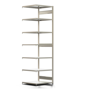 Fachbodenregal mit Tiefenriegel - 250 kg - 3.000 x 875 x 800 mm (HxBxT) - Anbauregal - Längenriegel - 7 Böden - Steckregal BERT Fachbodenregal mit Tiefenriegel - 250 kg - 3.000 x 875 x 800 mm (HxBxT) - Anbauregal - Längenriegel - 7 Böden - Steckregal BERT