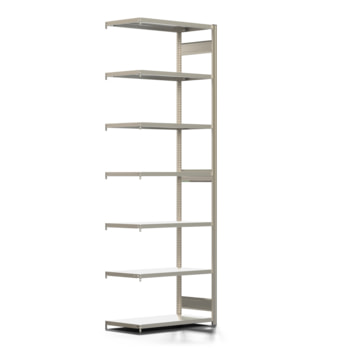 Fachbodenregal mit Tiefenriegel - 250 kg - 3.000 x 1.005 x 500 mm (HxBxT) - Anbauregal - Längenriegel - 7 Böden - Steckregal BERT Fachbodenregal mit Tiefenriegel - 250 kg - 3.000 x 1.005 x 500 mm (HxBxT) - Anbauregal - Längenriegel - 7 Böden - Steckregal BERT