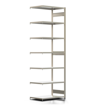 Fachbodenregal mit Tiefenriegel - 250 kg - 3.000 x 1.005 x 600 mm (HxBxT) - Anbauregal - Längenriegel - 7 Böden - Steckregal BERT Fachbodenregal mit Tiefenriegel - 250 kg - 3.000 x 1.005 x 600 mm (HxBxT) - Anbauregal - Längenriegel - 7 Böden - Steckregal BERT