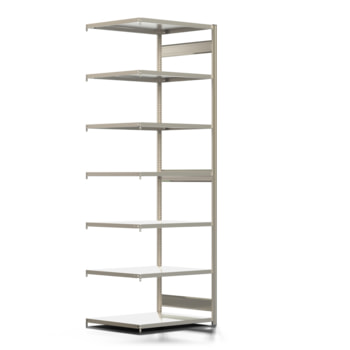 Fachbodenregal mit Tiefenriegel - 250 kg - 3.000 x 1.005 x 800 mm (HxBxT) - Anbauregal - Längenriegel - 7 Böden - Steckregal BERT Fachbodenregal mit Tiefenriegel - 250 kg - 3.000 x 1.005 x 800 mm (HxBxT) - Anbauregal - Längenriegel - 7 Böden - Steckregal BERT