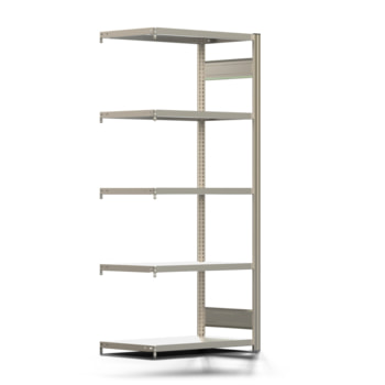 Fachbodenregal mit Tiefenriegel - 350 kg - 2.000 x 875 x 500 mm (HxBxT) - Anbauregal - Längenriegel - verzinkt - 5 Böden - Steckregal BERT Fachbodenregal mit Tiefenriegel - 350 kg - 2.000 x 875 x 500 mm (HxBxT) - Anbauregal - Längenriegel - verzinkt - 5 Böden - Steckregal BERT