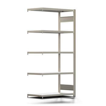 Fachbodenregal mit Tiefenriegel - 350 kg - 2.000 x 1.005 x 500 mm (HxBxT) - Anbauregal - Längenriegel - verzinkt - 5 Böden - Steckregal BERT Fachbodenregal mit Tiefenriegel - 350 kg - 2.000 x 1.005 x 500 mm (HxBxT) - Anbauregal - Längenriegel - verzinkt - 5 Böden - Steckregal BERT