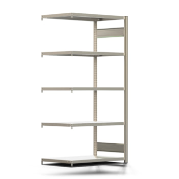 Fachbodenregal mit Tiefenriegel - 350 kg - 2.000 x 1.005 x 600 mm (HxBxT) - Anbauregal - Längenriegel - verzinkt - 5 Böden - Steckregal BERT Fachbodenregal mit Tiefenriegel - 350 kg - 2.000 x 1.005 x 600 mm (HxBxT) - Anbauregal - Längenriegel - verzinkt - 5 Böden - Steckregal BERT