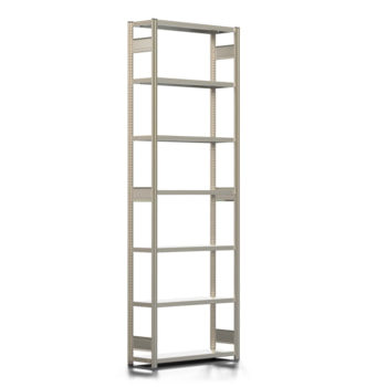 Fachbodenregal mit Tiefenriegel - 350 kg - 3.000 x 1.005 x 300 mm (HxBxT) - Grundregal - Längenriegel - verzinkt - 7 Böden - Steckregal BERT Fachbodenregal mit Tiefenriegel - 350 kg - 3.000 x 1.005 x 300 mm (HxBxT) - Grundregal - Längenriegel - verzinkt - 7 Böden - Steckregal BERT