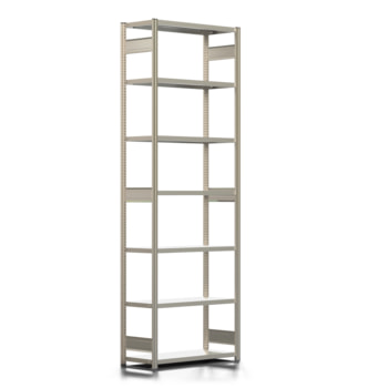 Fachbodenregal mit Tiefenriegel - 350 kg - 3.000 x 1.005 x 400 mm (HxBxT) - Grundregal - Längenriegel - verzinkt - 7 Böden - Steckregal BERT Fachbodenregal mit Tiefenriegel - 350 kg - 3.000 x 1.005 x 400 mm (HxBxT) - Grundregal - Längenriegel - verzinkt - 7 Böden - Steckregal BERT