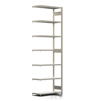 Fachbodenregal mit Tiefenriegel - 350 kg - 3.000 x 1.005 x 400 mm (HxBxT) - Anbauregal - Längenriegel - verzinkt - 7 Böden - Steckregal BERT Fachbodenregal mit Tiefenriegel - 350 kg - 3.000 x 1.005 x 400 mm (HxBxT) - Anbauregal - Längenriegel - verzinkt - 7 Böden - Steckregal BERT