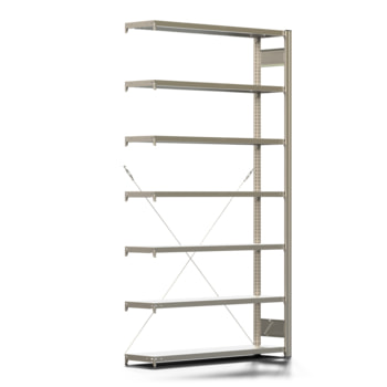 Ordnerregal - 80 kg - 2.325 x 1.285x 300 mm (HxBxT) - 7 Böden - 6 Ordnerebenen - Anbauregal - verzinkt - Aktenregal - Steckregal BERT Ordnerregal - 80 kg - 2.325 x 1.285x 300 mm (HxBxT) - 7 Böden - 6 Ordnerebenen - Anbauregal - verzinkt - Aktenregal - Steckregal BERT