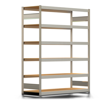 Archivregal mit Holzböden - Tiefenriegel - 6 Ebenen - 250 kg - 2.075 x 1.695 x 600 mm (HxBxT) - Grundregal - verzinkt - Steckregal BERT Archivregal mit Holzböden - Tiefenriegel - 6 Ebenen - 250 kg - 2.075 x 1.695 x 600 mm (HxBxT) - Grundregal - verzinkt - Steckregal BERT
