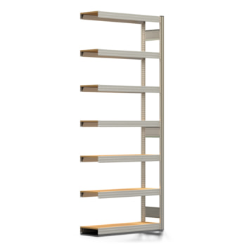 Archivregal mit Holzböden - Tiefenriegel - 7 Ebenen - 250 kg - 2.500 x 1.005 x 300 mm (HxBxT) - Anbauregal - verzinkt - Steckregal BERT Archivregal mit Holzböden - Tiefenriegel - 7 Ebenen - 250 kg - 2.500 x 1.005 x 300 mm (HxBxT) - Anbauregal - verzinkt - Steckregal BERT