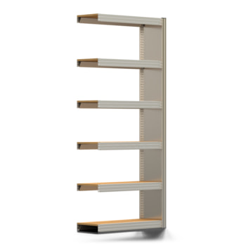 Archivregal mit Holzböden - Seitenwand - 6 Ebenen - 250 kg - 2.075 x 875 x 300 mm (HxBxT) - Anbauregal - verzinkt - Steckregal BERT Archivregal mit Holzböden - Seitenwand - 6 Ebenen - 250 kg - 2.075 x 875 x 300 mm (HxBxT) - Anbauregal - verzinkt - Steckregal BERT