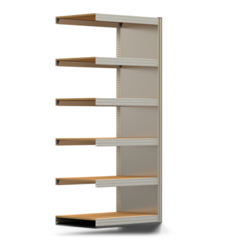 Archivregal mit Holzböden - Seitenwand - 6 Ebenen - 250 kg - 2.075 x 875 x 600 mm (HxBxT) - Anbauregal - verzinkt - Steckregal BERT Archivregal mit Holzböden - Seitenwand - 6 Ebenen - 250 kg - 2.075 x 875 x 600 mm (HxBxT) - Anbauregal - verzinkt - Steckregal BERT