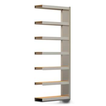 Archivregal mit Holzböden - Seitenwand - 7 Ebenen - 250 kg - 2.500 x 1.005 x 300 mm (HxBxT) - Anbauregal - verzinkt - Steckregal BERT Anbauregal