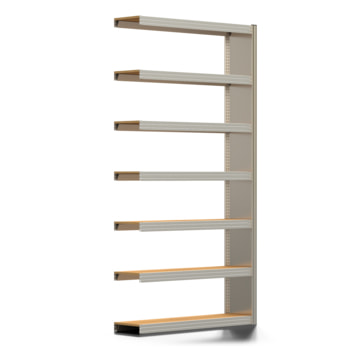 Archivregal mit Holzböden - Seitenwand - 7 Ebenen - 250 kg - 2.500 x 1.285 x 300 mm (HxBxT) - Anbauregal - verzinkt - Steckregal BERT Anbauregal