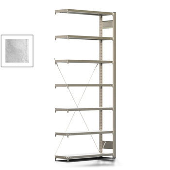 Büroregal mit Tiefenriegel - 150 kg - 2.325 x 1.005 x 300 mm - 7 Böden - 6 Ordnerebenen - Anbauregal - verzinkt - Steckregal BERT Büroregal mit Tiefenriegel - 150 kg - 2.325 x 1.005 x 300 mm - 7 Böden - 6 Ordnerebenen - Anbauregal - verzinkt - Steckregal BERT