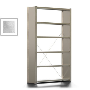 Büroregal mit Seitenwand - 150 kg - 2.000 x 1.285 x 300 mm - 6 Böden - 5 Ordnerebenen - Grundregal - verzinkt - Steckregal BERT Büroregal mit Seitenwand - 150 kg - 2.000 x 1.285 x 300 mm - 6 Böden - 5 Ordnerebenen - Grundregal - verzinkt - Steckregal BERT