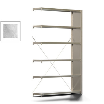 Büroregal mit Seitenwand - 150 kg - 2.000 x 1.285 x 300 mm - 6 Böden - 5 Ordnerebenen - Anbauregal - verzinkt - Steckregal BERT Büroregal mit Seitenwand - 150 kg - 2.000 x 1.285 x 300 mm - 6 Böden - 5 Ordnerebenen - Anbauregal - verzinkt - Steckregal BERT