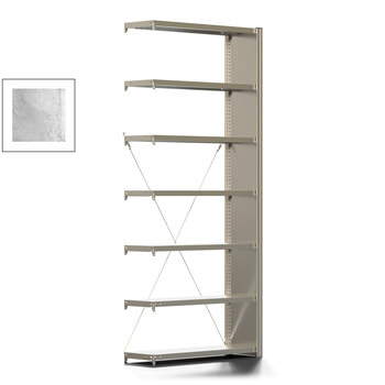 Büroregal mit Seitenwand - 150 kg - 2.325 x 1.005 x 300 mm - 7 Böden - 6 Ordnerebenen - Anbauregal - verzinkt - Steckregal BERT Büroregal mit Seitenwand - 150 kg - 2.325 x 1.005 x 300 mm - 7 Böden - 6 Ordnerebenen - Anbauregal - verzinkt - Steckregal BERT