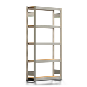 Fachbodenregal mit Tiefenriegel - 350 kg - 2.000 x 1.005 x 300 mm (HxBxT) - Grundregal - verzinkt - 5 Holzböden - Lagerregal - Steckregal BERT Fachbodenregal mit Tiefenriegel - 350 kg - 2.000 x 1.005 x 300 mm (HxBxT) - Grundregal - verzinkt - 5 Holzböden - Lagerregal - Steckregal BERT