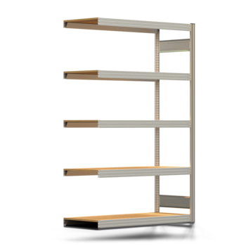 Fachbodenregal mit Tiefenriegel - 350 kg - 2.000 x 1.285 x 500 mm (HxBxT) - Anbauregal - verzinkt - 5 Holzböden - Lagerregal - Steckregal BERT Fachbodenregal mit Tiefenriegel - 350 kg - 2.000 x 1.285 x 500 mm (HxBxT) - Anbauregal - verzinkt - 5 Holzböden - Lagerregal - Steckregal BERT