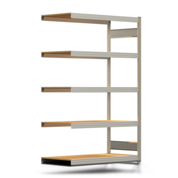 Fachbodenregal mit Tiefenriegel - 350 kg - 2.000 x 1.285 x 600 mm (HxBxT) - Anbauregal - verzinkt - 5 Holzböden - Lagerregal - Steckregal BERT Fachbodenregal mit Tiefenriegel - 350 kg - 2.000 x 1.285 x 600 mm (HxBxT) - Anbauregal - verzinkt - 5 Holzböden - Lagerregal - Steckregal BERT