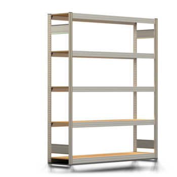 Fachbodenregal mit Tiefenriegel - 350 kg - 2.000 x 1.695 x 400 mm (HxBxT) - Grundregal - verzinkt - 5 Holzböden - Lagerregal - Steckregal BERT Fachbodenregal mit Tiefenriegel - 350 kg - 2.000 x 1.695 x 400 mm (HxBxT) - Grundregal - verzinkt - 5 Holzböden - Lagerregal - Steckregal BERT