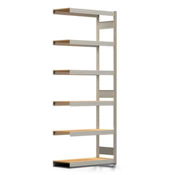 Fachbodenregal mit Tiefenriegel - 350 kg - 2.500 x 1.005 x 400 mm (HxBxT) - Anbauregal - verzinkt - 6 Holzböden - Lagerregal - Steckregal BERT Fachbodenregal mit Tiefenriegel - 350 kg - 2.500 x 1.005 x 400 mm (HxBxT) - Anbauregal - verzinkt - 6 Holzböden - Lagerregal - Steckregal BERT