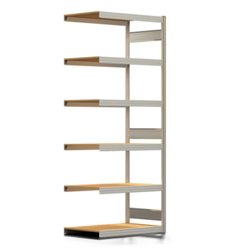 Fachbodenregal mit Tiefenriegel - 350 kg - 2.500 x 1.005 x 600 mm (HxBxT) - Anbauregal - verzinkt - 6 Holzböden - Lagerregal - Steckregal BERT Fachbodenregal mit Tiefenriegel - 350 kg - 2.500 x 1.005 x 600 mm (HxBxT) - Anbauregal - verzinkt - 6 Holzböden - Lagerregal - Steckregal BERT
