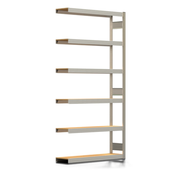 Fachbodenregal mit Tiefenriegel - 350 kg - 2.500 x 1.285 x 300 mm (HxBxT) - Anbauregal - verzinkt - 6 Holzböden - Lagerregal - Steckregal BERT Fachbodenregal mit Tiefenriegel - 350 kg - 2.500 x 1.285 x 300 mm (HxBxT) - Anbauregal - verzinkt - 6 Holzböden - Lagerregal - Steckregal BERT