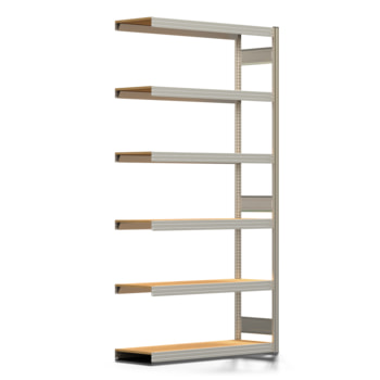 Fachbodenregal mit Tiefenriegel - 350 kg - 2.500 x 1.285 x 400 mm (HxBxT) - Anbauregal - verzinkt - 6 Holzböden - Lagerregal - Steckregal BERT Fachbodenregal mit Tiefenriegel - 350 kg - 2.500 x 1.285 x 400 mm (HxBxT) - Anbauregal - verzinkt - 6 Holzböden - Lagerregal - Steckregal BERT