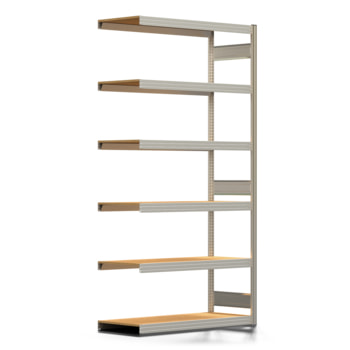 Fachbodenregal mit Tiefenriegel - 350 kg - 2.500 x 1.285 x 500 mm (HxBxT) - Anbauregal - verzinkt - 6 Holzböden - Lagerregal - Steckregal BERT Fachbodenregal mit Tiefenriegel - 350 kg - 2.500 x 1.285 x 500 mm (HxBxT) - Anbauregal - verzinkt - 6 Holzböden - Lagerregal - Steckregal BERT
