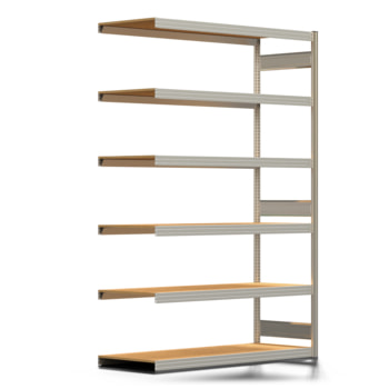 Fachbodenregal mit Tiefenriegel - 350 kg - 2.500 x 1.695 x 600 mm (HxBxT) - Anbauregal - verzinkt - 6 Holzböden - Lagerregal - Steckregal BERT Fachbodenregal mit Tiefenriegel - 350 kg - 2.500 x 1.695 x 600 mm (HxBxT) - Anbauregal - verzinkt - 6 Holzböden - Lagerregal - Steckregal BERT