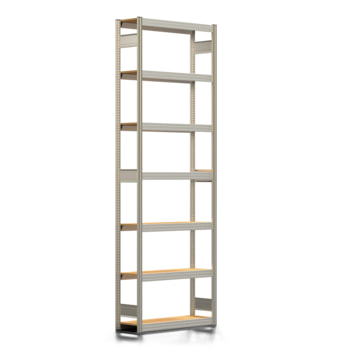 Fachbodenregal mit Tiefenriegel - 350 kg - 3.000 x 1.005 x 300 mm (HxBxT) - Grundregal - verzinkt - 7 Holzböden - Lagerregal - Steckregal BERT Fachbodenregal mit Tiefenriegel - 350 kg - 3.000 x 1.005 x 300 mm (HxBxT) - Grundregal - verzinkt - 7 Holzböden - Lagerregal - Steckregal BERT