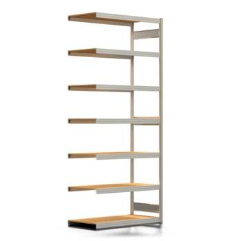 Fachbodenregal mit Tiefenriegel - 350 kg - 3.000 x 1.285 x 600 mm (HxBxT) - Anbauregal - verzinkt - 7 Holzböden - Lagerregal - Steckregal BERT Fachbodenregal mit Tiefenriegel - 350 kg - 3.000 x 1.285 x 600 mm (HxBxT) - Anbauregal - verzinkt - 7 Holzböden - Lagerregal - Steckregal BERT
