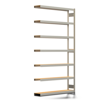 Fachbodenregal mit Tiefenriegel - 350 kg - 3.000 x 1.695 x 300 mm (HxBxT) - Anbauregal - verzinkt - 7 Holzböden - Lagerregal - Steckregal BERT Fachbodenregal mit Tiefenriegel - 350 kg - 3.000 x 1.695 x 300 mm (HxBxT) - Anbauregal - verzinkt - 7 Holzböden - Lagerregal - Steckregal BERT